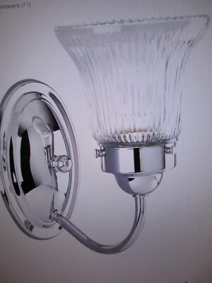 Progress Lighting Fluted Glass Collection 1-Light Polished Chrome Vanity Light