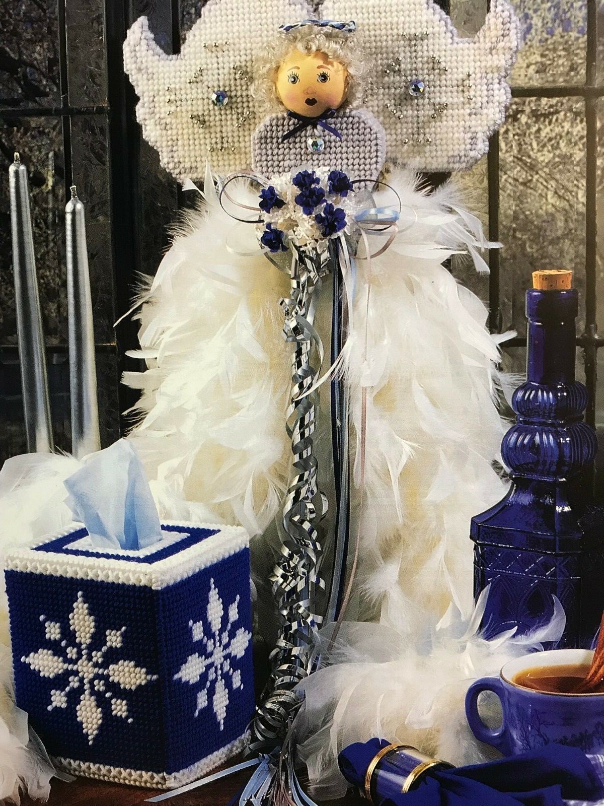 Annies Attic Club Plastic Canvas Patterns Seasonal Christmas Toppers / Hangings