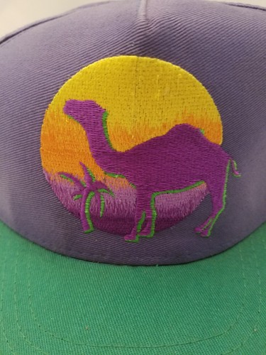 Vintage Purple and Green Camel Racing Snapback Cap Hat
