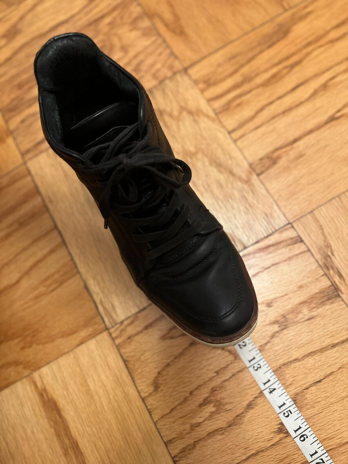 John Varvatos High Top Sneakers Shoes, Black Leather, Mens 9