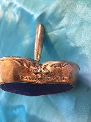 1992 GODINGER SILVERPLATED PEN AND HEART SHAPED HOLDER