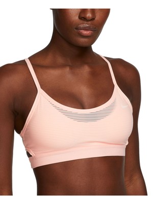 NIKE Intimates Coral Low Impact Спортивный бюстгальтер с перекрестной полоской сзади, L