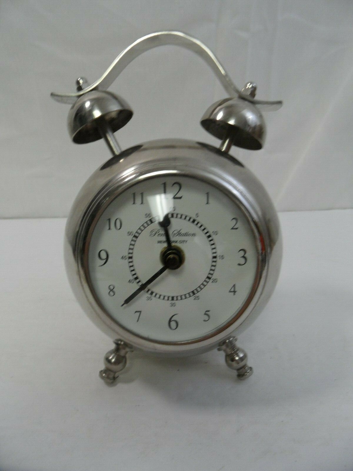 Penn Station New York City chrome Ball Shaped Battery Oper'd Bell Clock