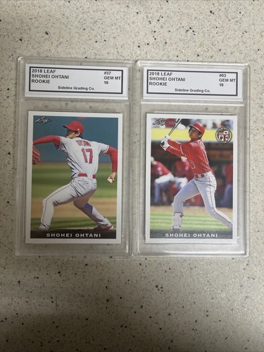 Shohei Ohtani Rookie Set Graded 10 Gem Mint 2018 Leaf #37