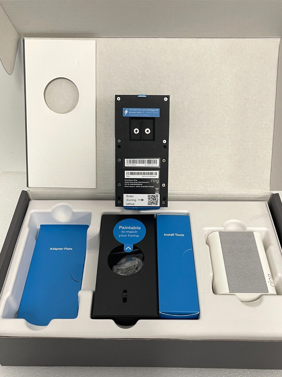 Open Box Ring Video Doorbell 2 and Chime with Rechargeable Doorbell Battery Pack