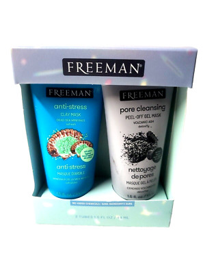 FREEMAN ANTI-STRESS CLAY MASK DEAD SEA PORE CLEANSING PEEL-OFF GEL VOLCANIC ASH
