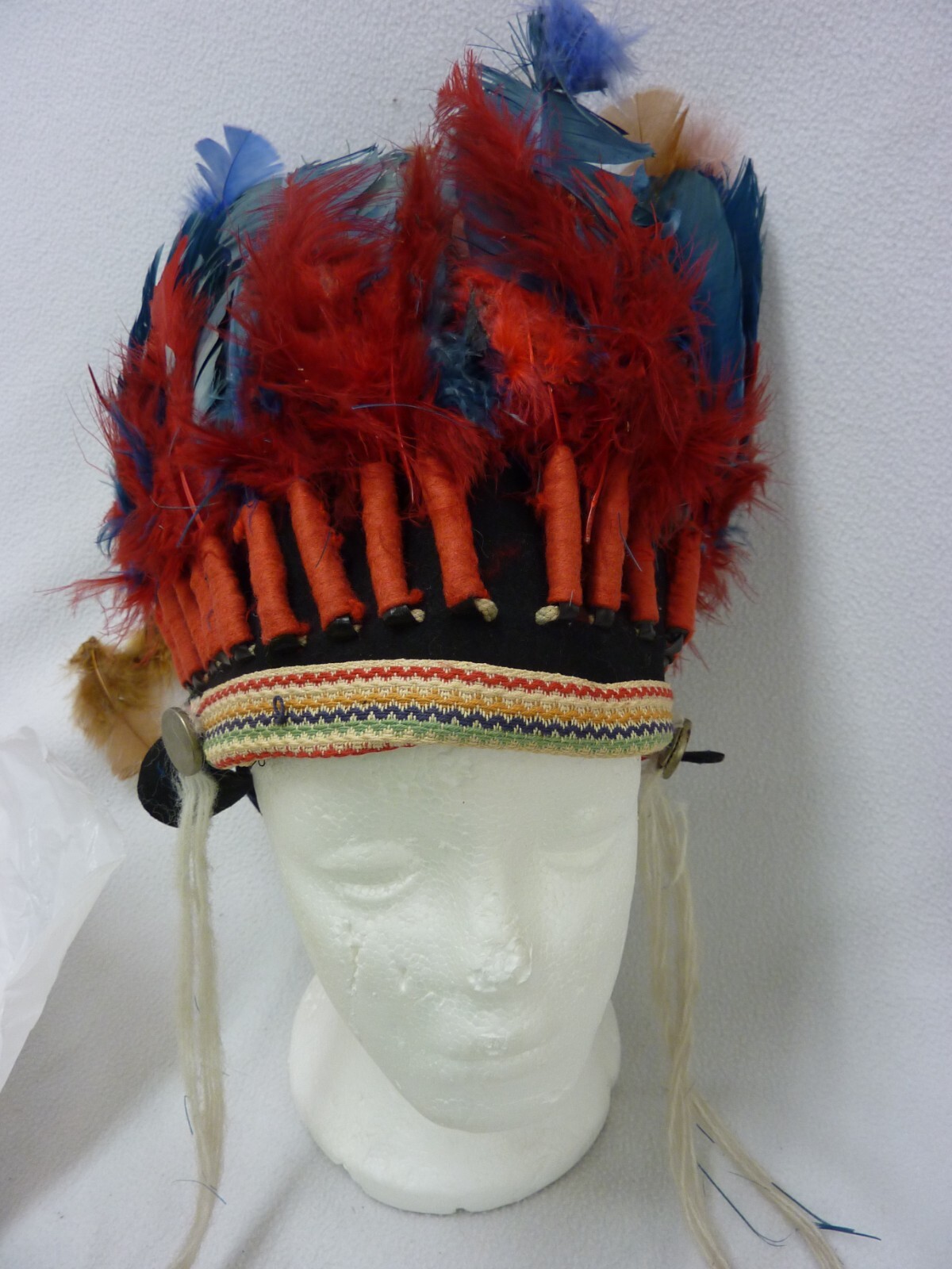 VINTAGE NATIVE AMERICAN INDIAN FEATHER HEADRESS FELT HAT VINTAGE NATIVE AMERICAN INDIAN FEATHER HEADRESS FELT HAT