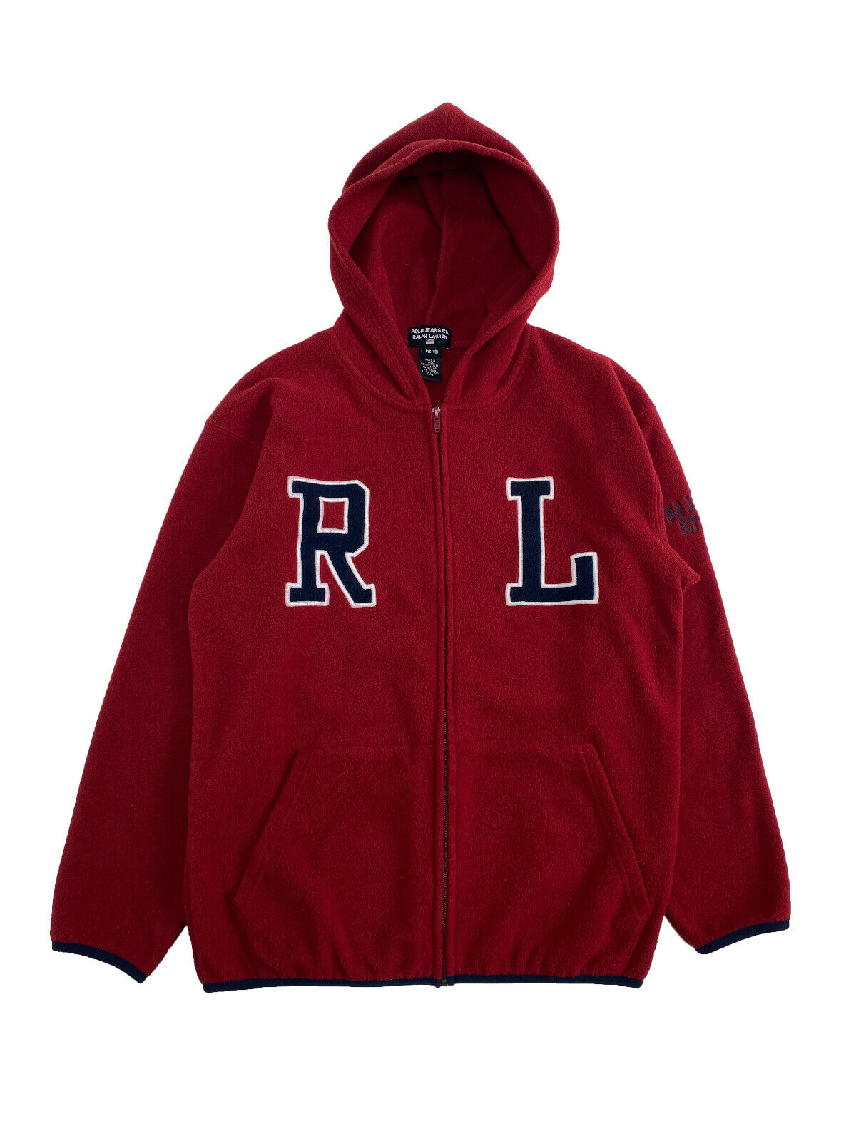 Polo Jeans Co Ralph Lauren Vintage RL Letterman Fleece Zip Polo Jeans Co Ralph Lauren Vintage RL Letterman Fleece Zip
