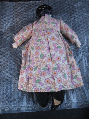 China head doll, 1900's, floral dress