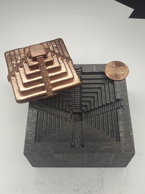 Pyramid 8.5 Ounce 3D Graphite Ingot Mold Gold Silver Copper Tin Melting Casting 