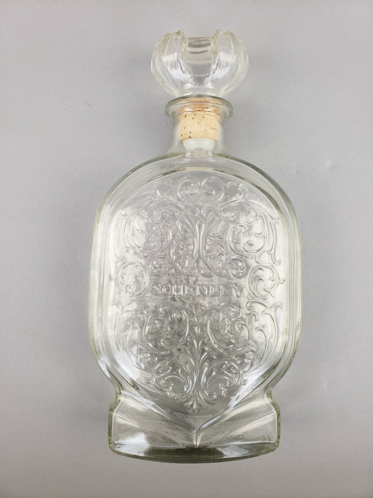 Vintage Schenley Whiskey Liquor Embossed Glass Bottle