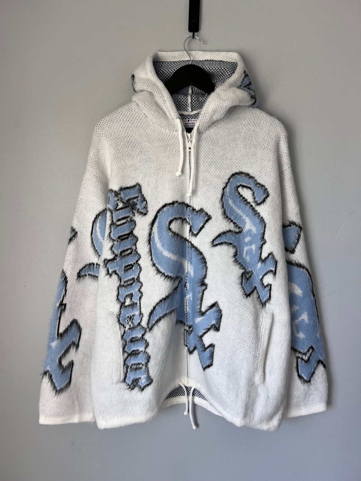 Supreme Chicago White Sox Zip Hooded Sweater - Size Small - White