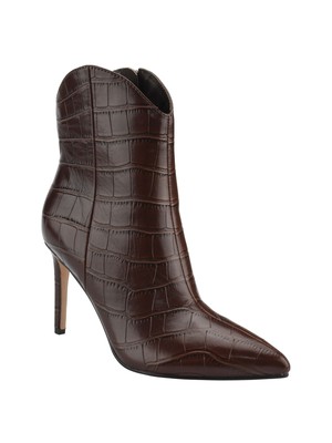 Женские коричневые ботильоны Revati на шпильке с острым носком и тиснением из крокодиловой кожи MARC FISHER, 7 М