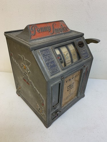 Antique 1 Cent penny smoke Dandy Vendor Trade Stimulator Slot Machine Coin Op