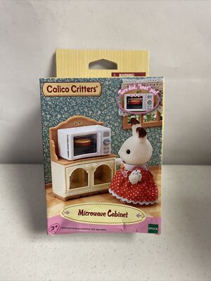 Calico Critters Microwave Cabinet Kitchen New in Damaged Box