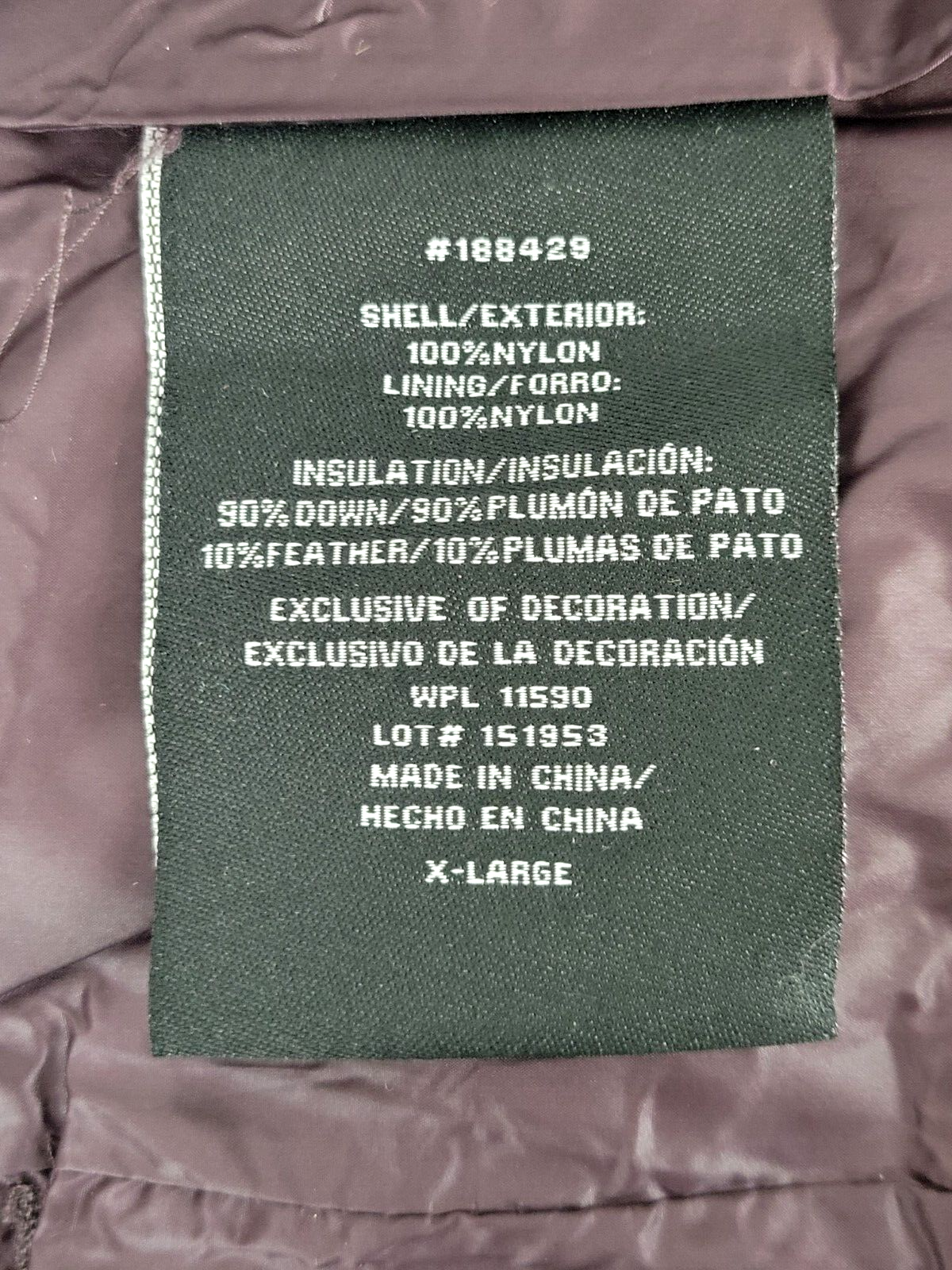 32 Degrees Size XL Burgundy Weatherproof Heat Women Down Snow Skirt Zip Quilted