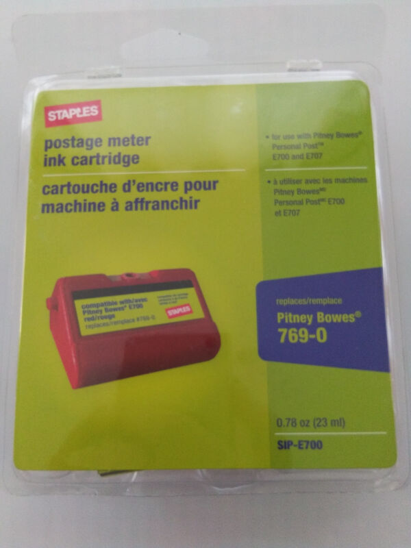 New Red SIP-E700 Replacement Postage Meter Ink Cartridge Pitney Bowes 769-0