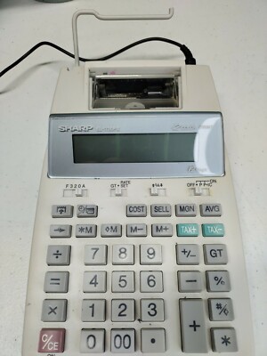 Sharp EL-1750P III 2-Color Printing Calculator W/Power Supply TESTED & WORKS