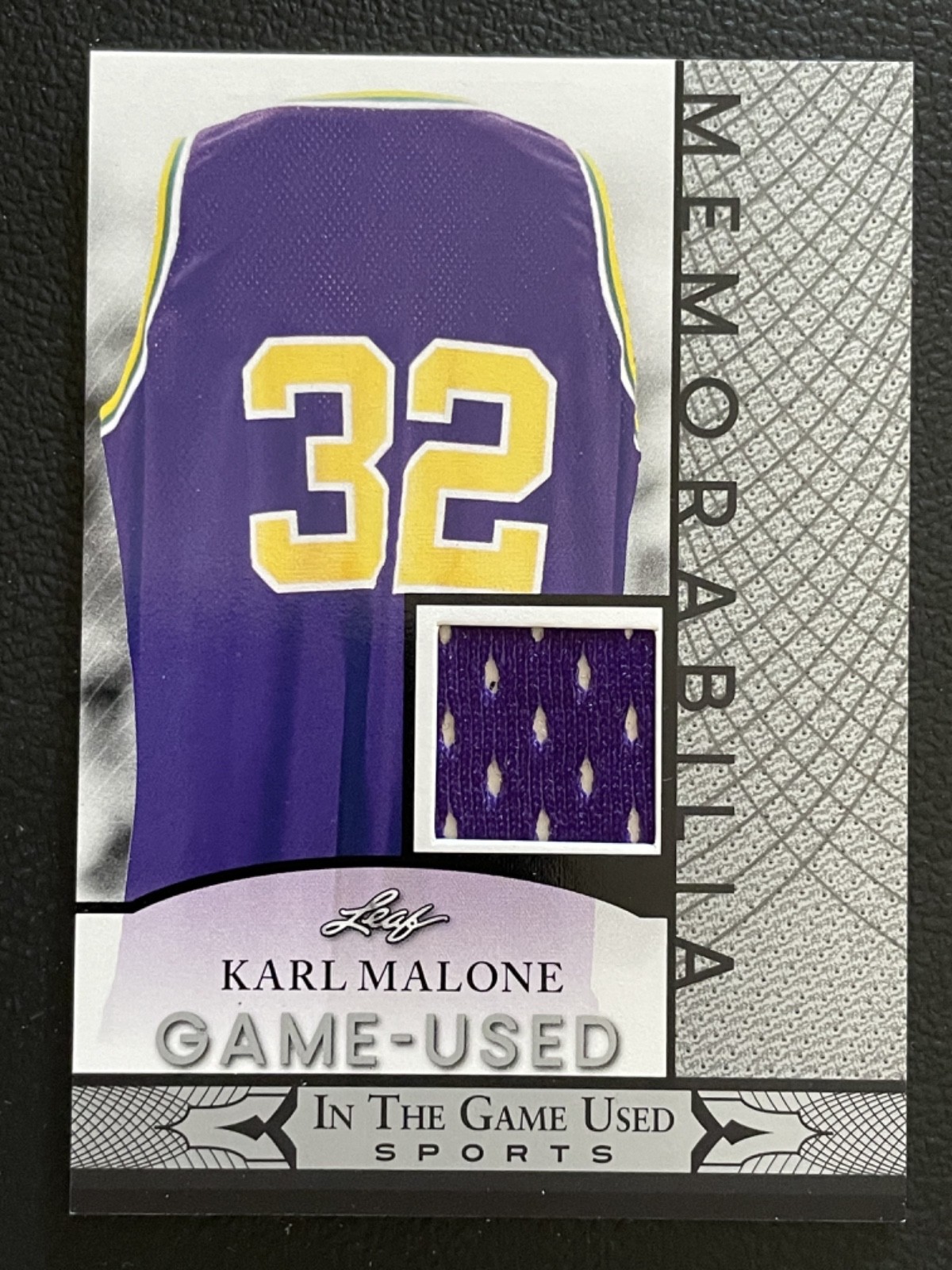 2024 Leaf In The Game Used Memorabilia Silver Karl Malone Jersey