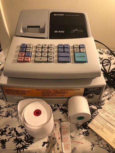 SHARP Electronic Cash Register XE-A102 w/ Key WORKS