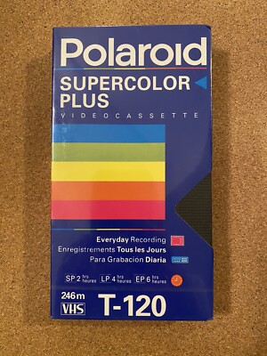 Polaroid Supercolor Plus T-120  Blank Videocassette VHS Tapes, sealed. 