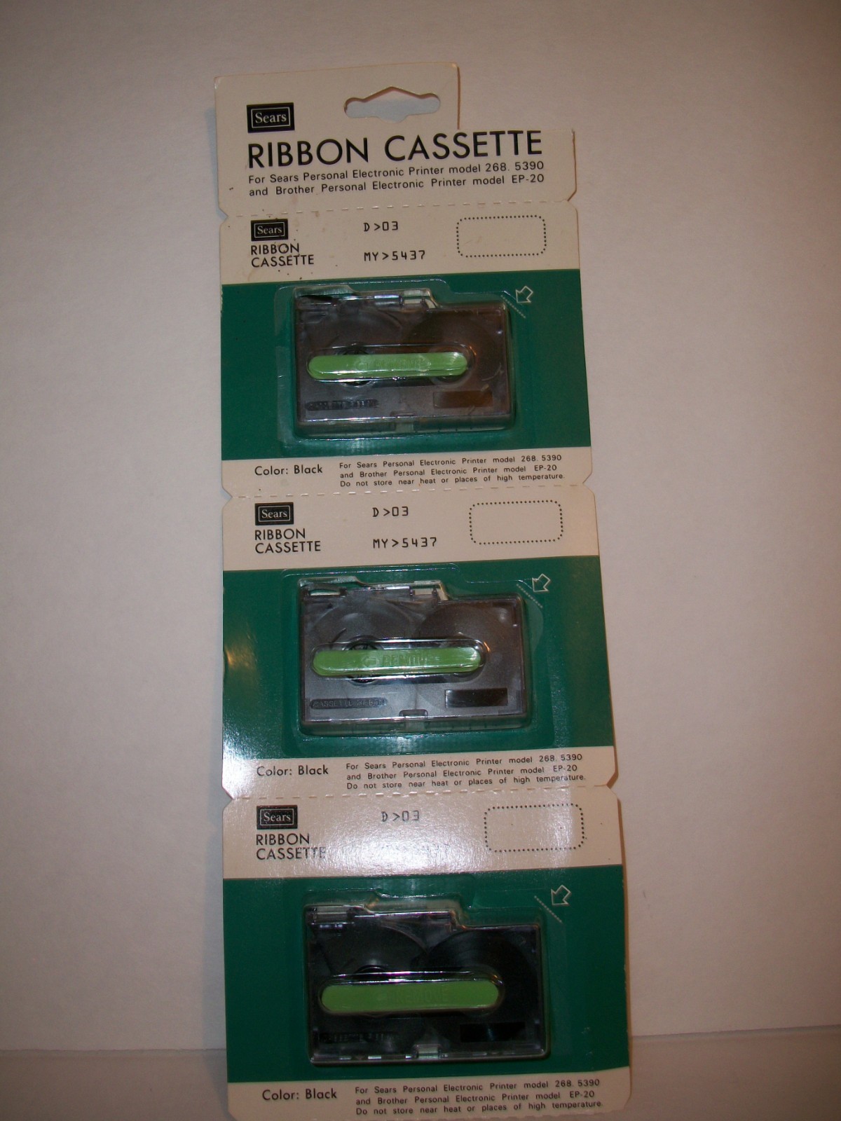 Sears Ribbon Cassette For Sears Printer 268 5390 Brother EP-20 13 Cassettes
