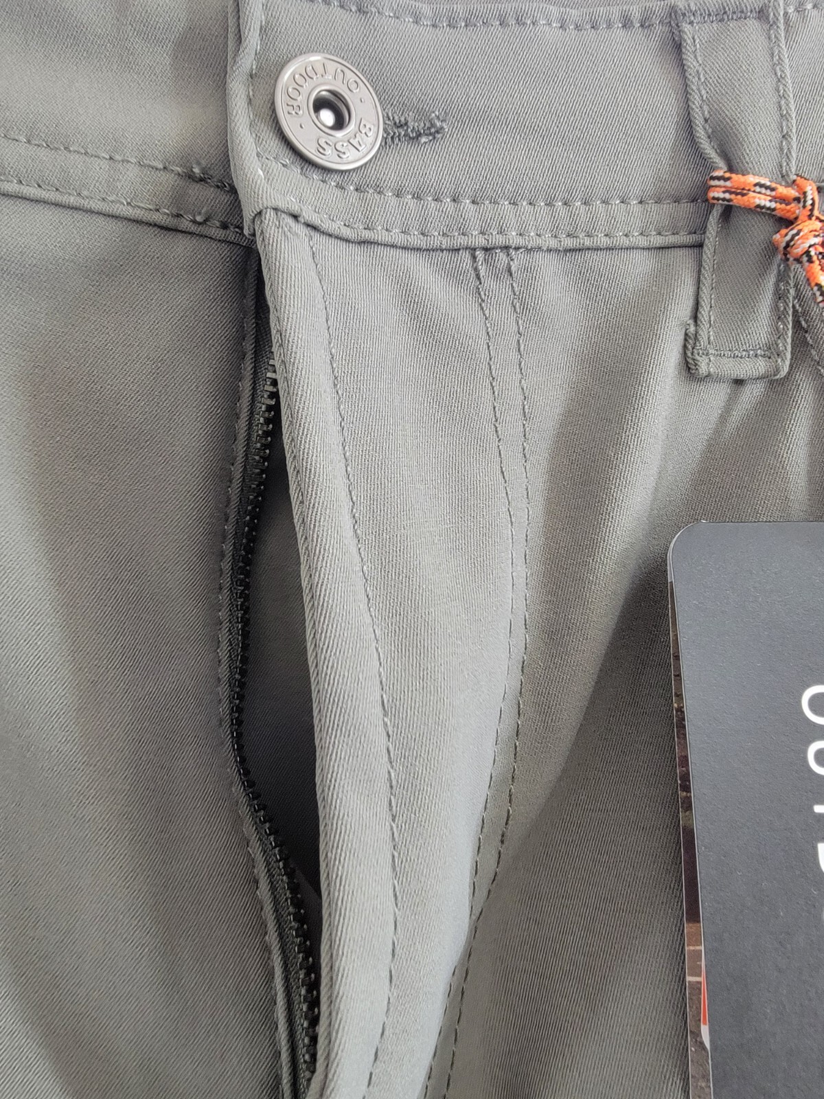 BASS OUTDOOR Essential Tech Cargo Pants Men's 40 Castor Gray Button Zip Closure - Picture 10 of 18
