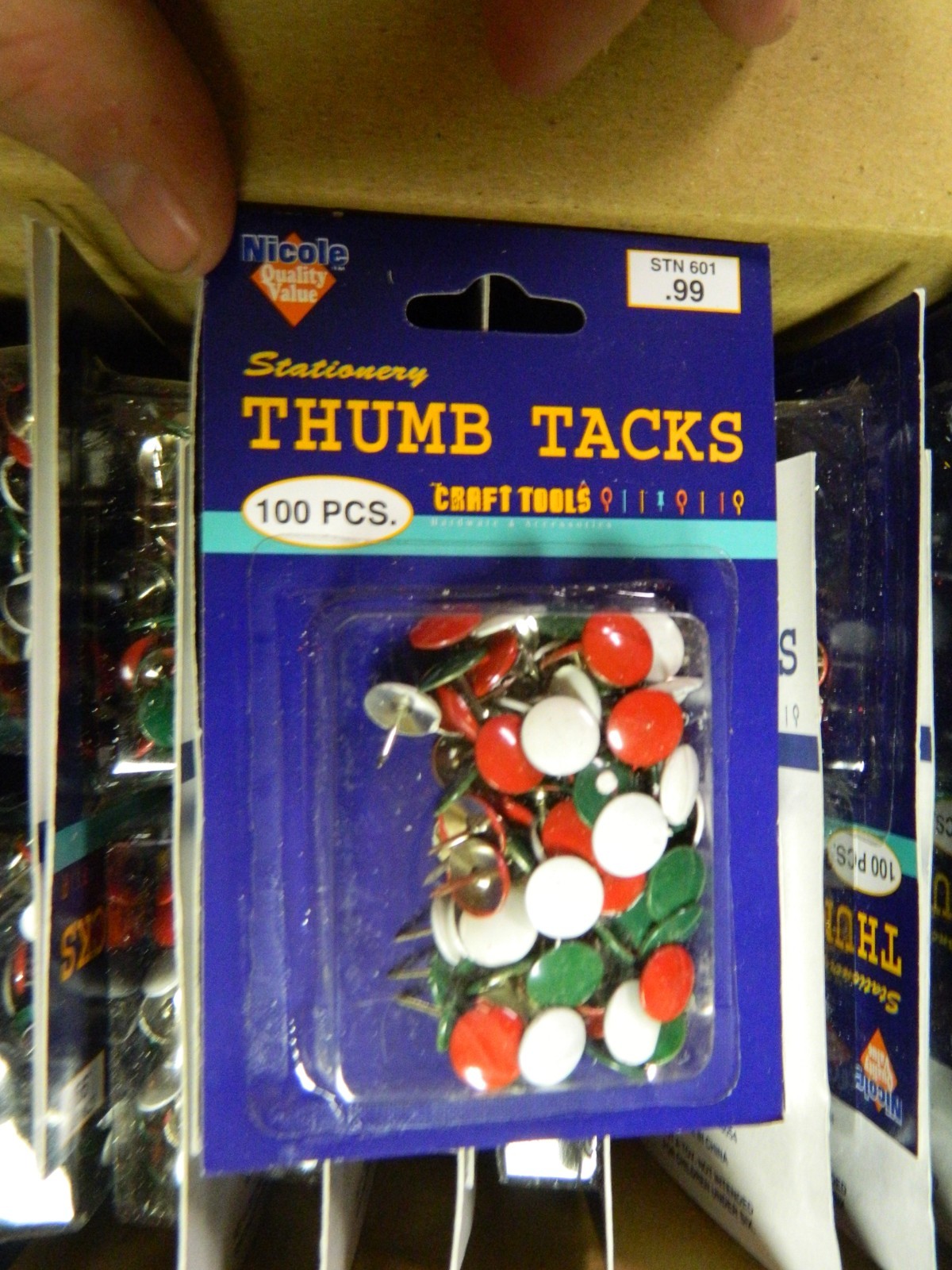 New NOS 2400 thumbtacks colorful crafts office more case 100 pieces per PKG