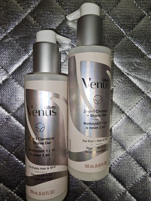 Gillette Venus Shave Gel Cleanser 2-in-1 Skin & Pubic Hair 6.42 oz Lot Of 2