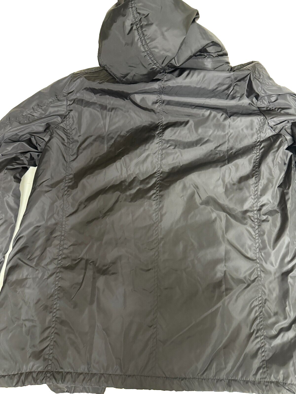 Pre-owned Gucci Authentic Men's Uniform  Black Polyamide Shell Hooded Jacket - Size: 48