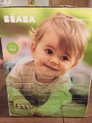 BEABA Babycook Pro Baby Food Maker Healthy Cook Steam Blend Reheat Defrost Meals