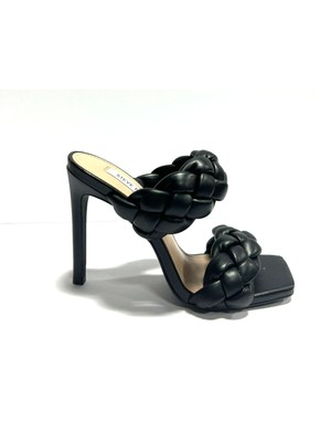 Женские черные босоножки-слипоны на шпильке Kenley с плетеной подкладкой STEVE MADDEN, 6 М