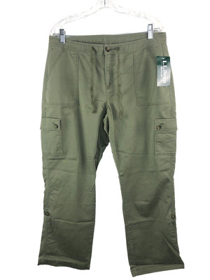 L.L.Bean Womens Petite Size 14 Drawstring Southport Cargo Favorite Fit Pants
