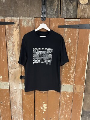 Sisley T-Shirt Top Men's Size Small Cotton Black Crew Neck Short Sleeve