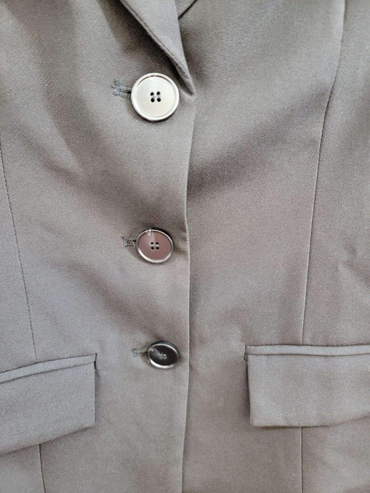 FORE Long Sleeves Notch Lapel Fitted Blazer Women XS Black Front Button Closure - Picture 9 of 20