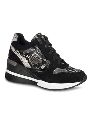 

Женские спортивные кроссовки на танкетке с круглым носком GC SHOES Black Snake Padded Canali, Черный, CANALI