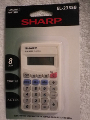 Sharp Handheld 8 digit compact EL-233SB calculator. NEW