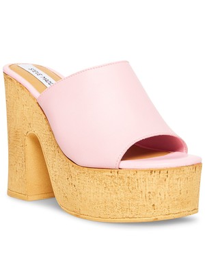 

STEVE MADDEN Женские розовые кожаные сандалии без шнуровки Mardi на платформе 1-1/2 дюйма 10 м, Розовый, MARD01S1