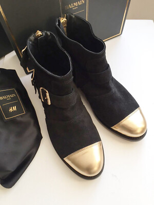 BALMAIN x H&M Collaboration Boots Shoes with Box EUR39 US8 NWT