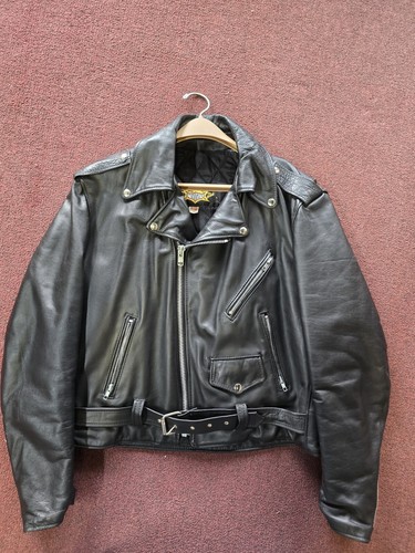 Vintage 2001 Universal Rider Leather Mens Jacket Black Full