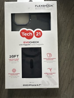 Tech21 EVO CHECK Case Magsafe for Apple iPhone 15 PLUS - Smokey Black