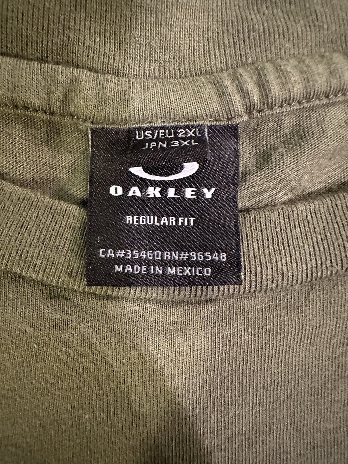 Vintage Oakley T-Shirt Graphic Spellout Tee Mens Size 2XL Green Y2K RARE!