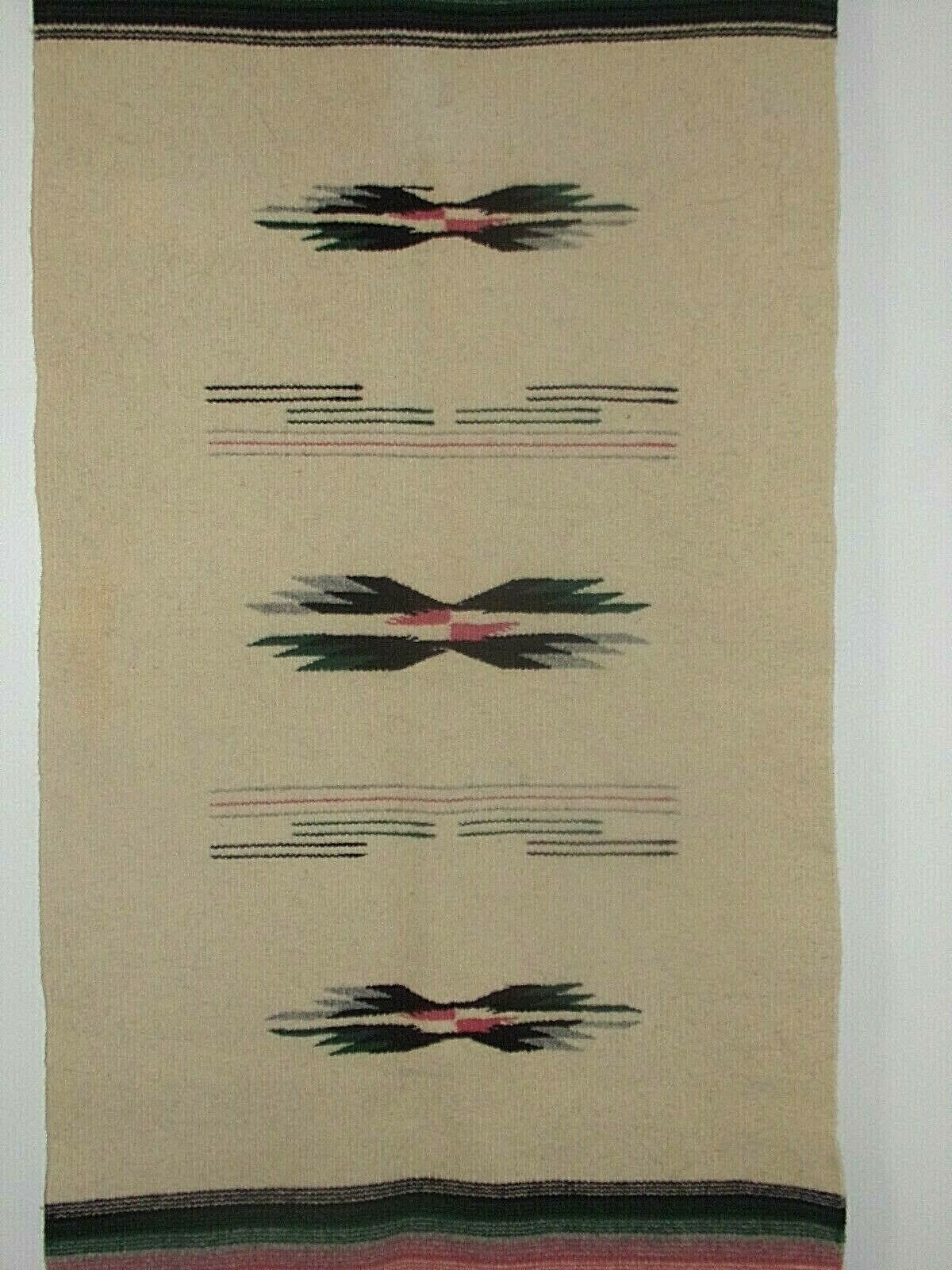 Chimayo Ortega's Southwest Native American Wool Blanket Rug Hand Woven 24