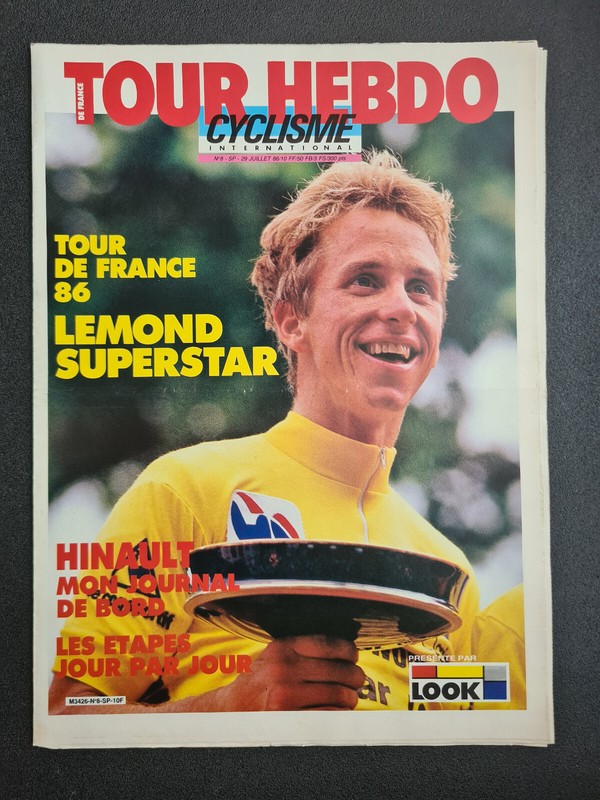 ++Tour Hebdo Cyclisme International 1986 NÂ°8 Lemond Vainqueur Tdf Hinault Poster