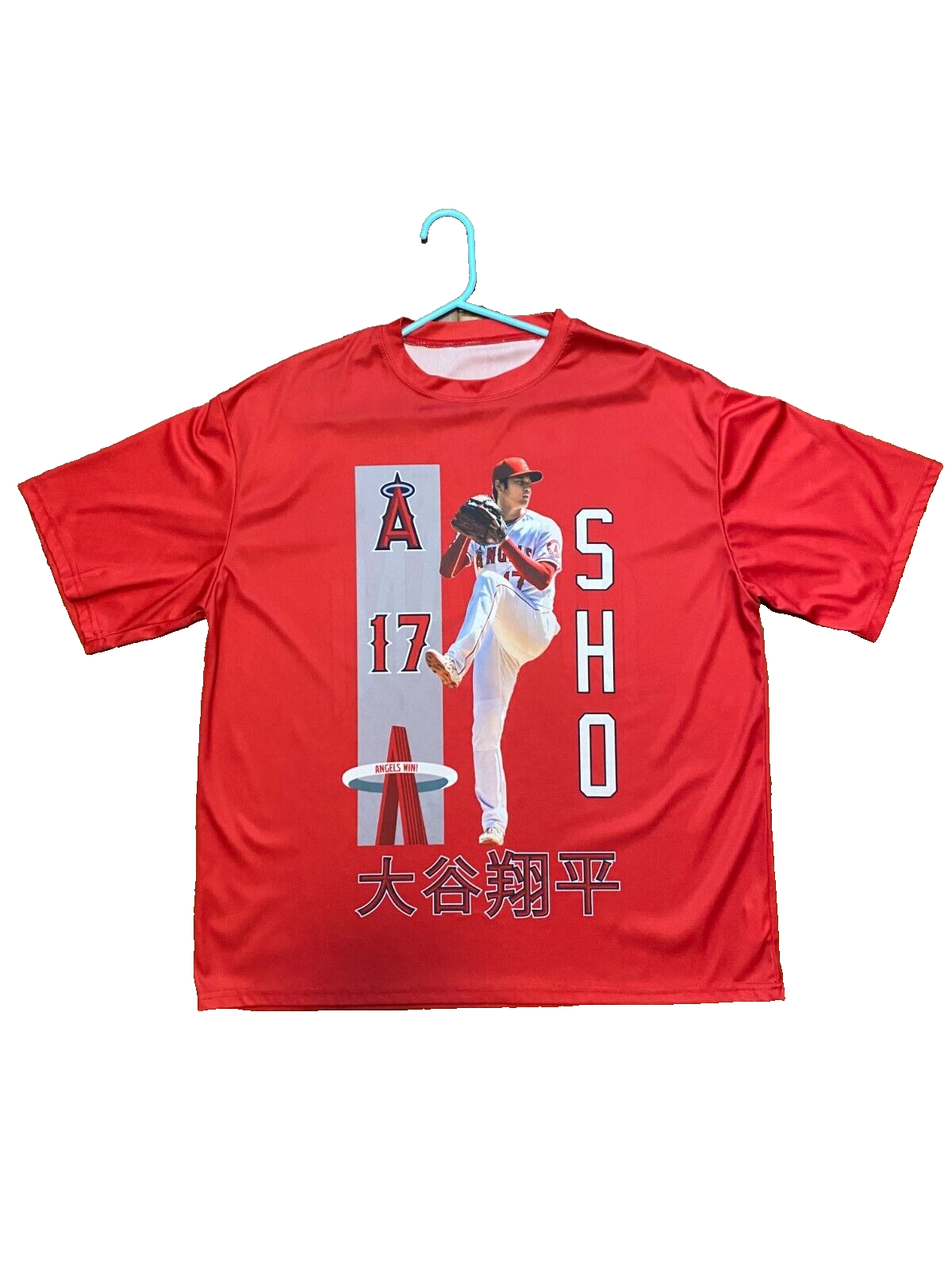 大谷翔平　17 Tシャツ Shohei Ohtani 大谷翔平 #17 レッド Red Size L プロモ Promo