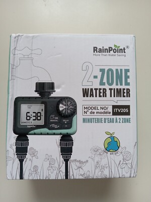 RainPoint 2 Zone Water TIMER ITV205 Brass Top Connector 