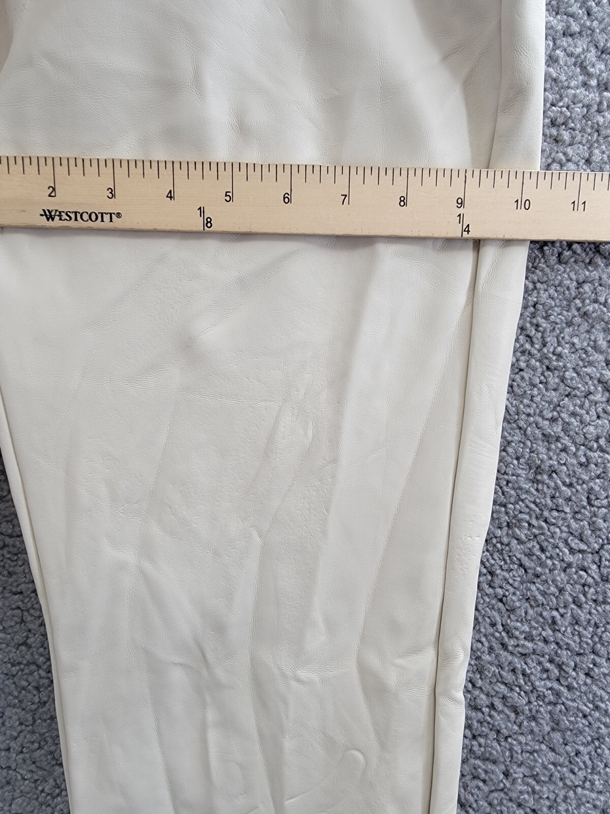 Steve Madden Loren High-Rise Faux-Leather Pants Women's 28 Bone Button Zipped - Picture 6 of 18