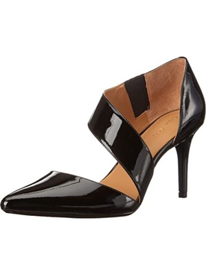 

CALVIN KLEIN Женские черные кожаные туфли без шнуровки Dorsay Logo Gella Stiletto, Черный, E4368