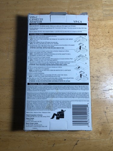 maxell vhs-c adapter Cassette To VHS Adapter Memorex Video Cleaning VCR Cleaner