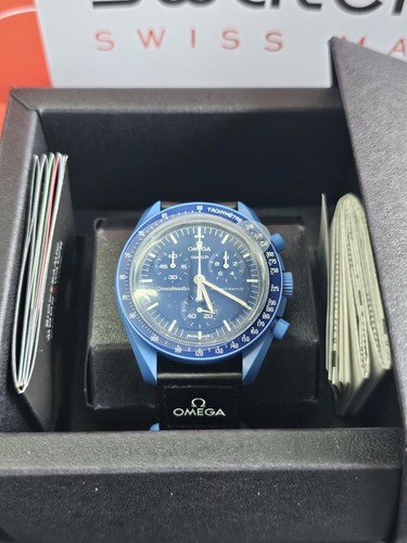 Pre-owned Swatch Rare Omega X  Mission To Neptune Moon - Bnib W/ Warranty Card Snoopy